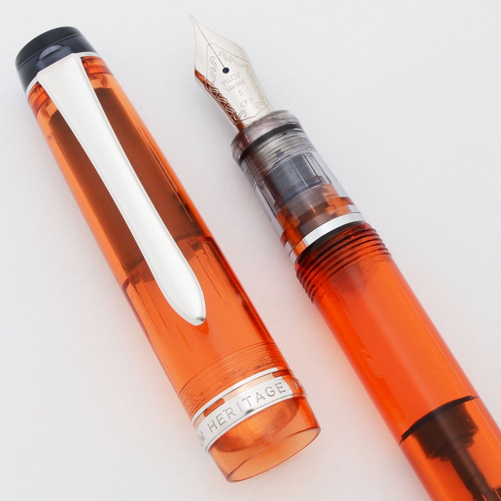 ★美品 PILOT CUSTOM HERITAGE 92 ペン先 14K-585 Pilot Namiki Custom Heritage 92 Fountain Pen - Transparent Orange
